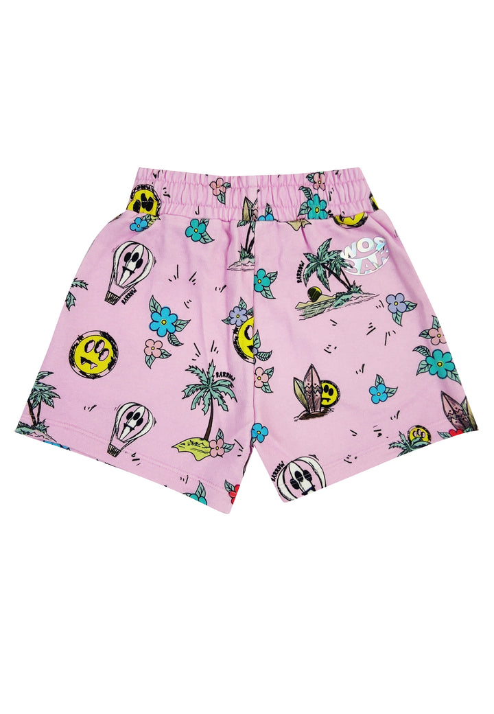 ViaMonte Shop | Barrow kids shorts ragazza rosa in felpa di cotone