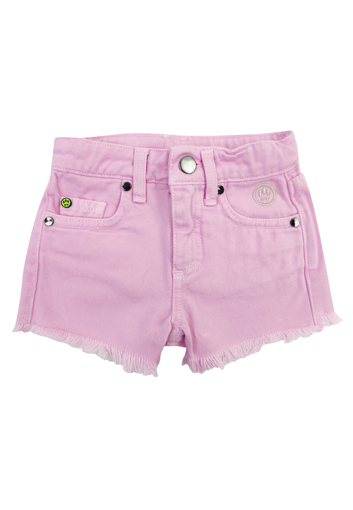 ViaMonte Shop | Barrow kids shorts bambina rosa in denim di cotone