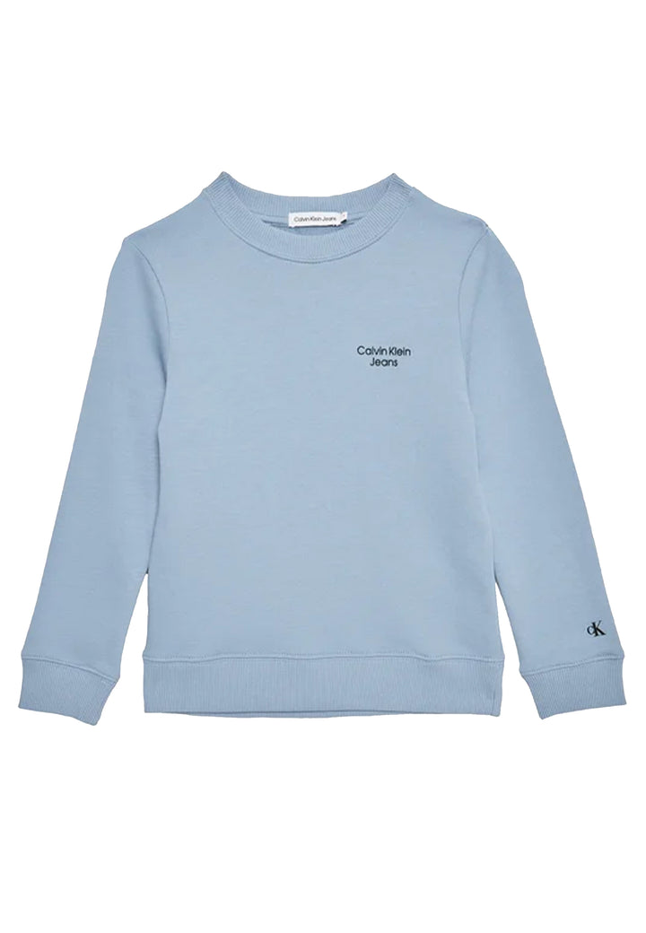 ViaMonte Shop | Calvin Klein Jeans felpa bambino celeste in cotone