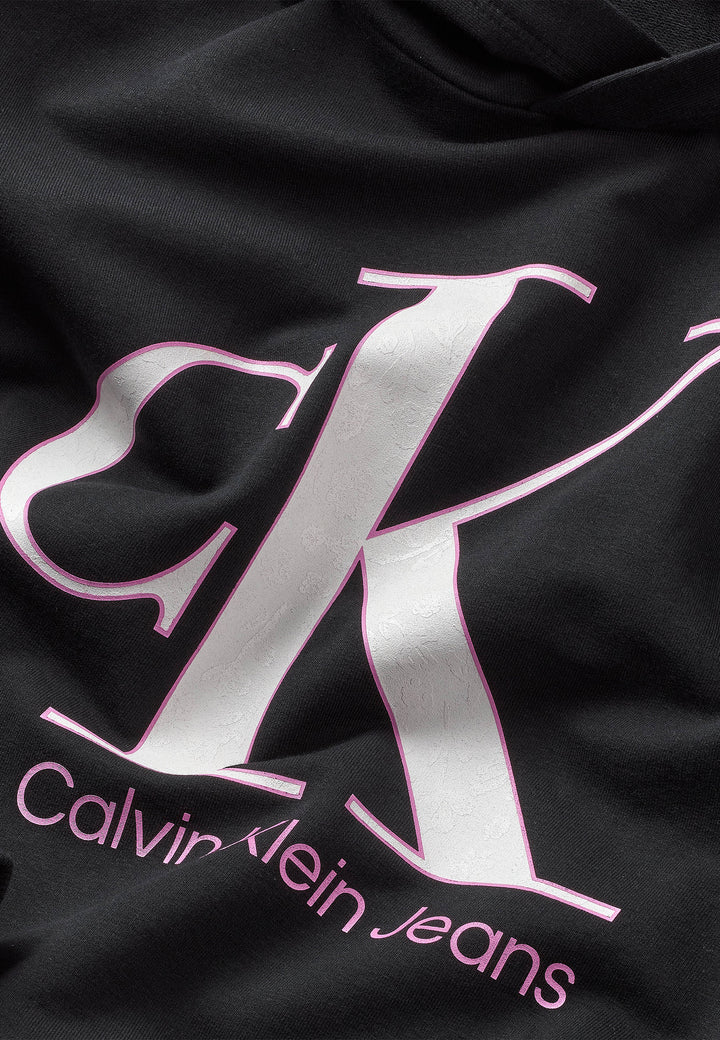 ViaMonte Shop | Calvin Klein Jeans felpa ragazza nera in cotone