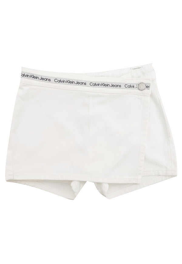 Calvin Klein Jeans shorts ragazza bianchi in denim