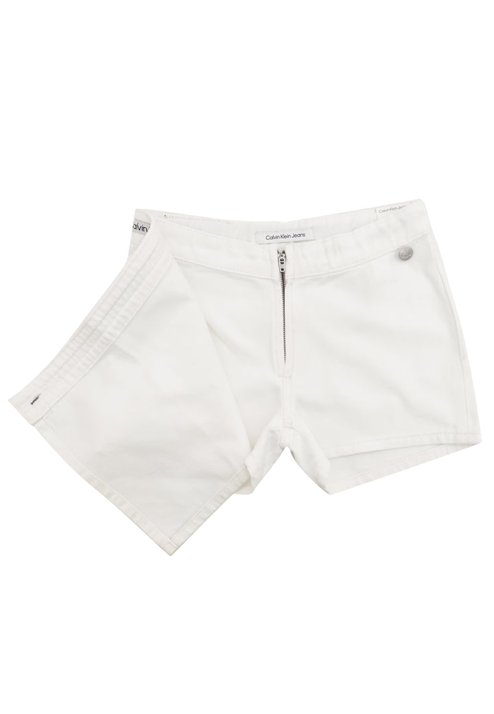 Calvin Klein Jeans shorts ragazza bianchi in denim