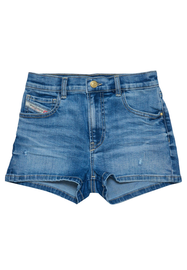 ViaMonte Shop | Diesel Kid shorts bambina in denim di cotone blu chiaro