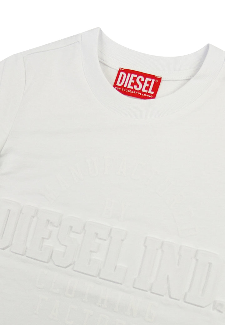 ViaMonte Shop | Diesel Kid t-shirt bambino Tgilly bianca in jersey di cotone