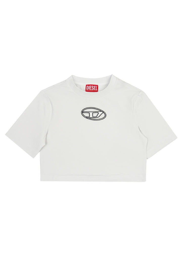 ViaMonte Shop | Diesel Kid t-shirt bambina Tballet bianca in jersey di cotone