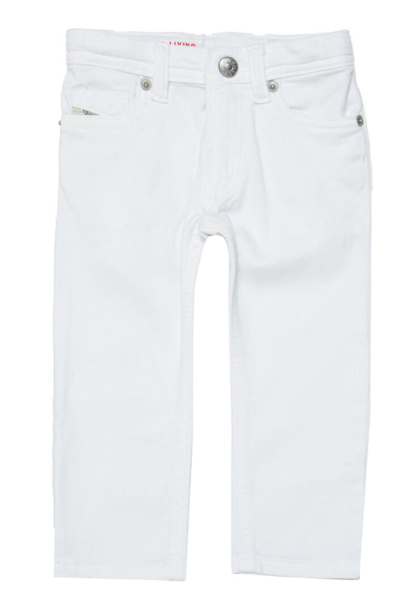 ViaMonte Shop | Diesel Kid jeans neonato d-Slinkie-b bianco in cotone stretch