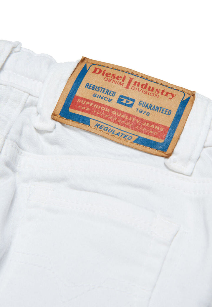 ViaMonte Shop | Diesel Kid jeans neonato d-Slinkie-b bianco in cotone stretch