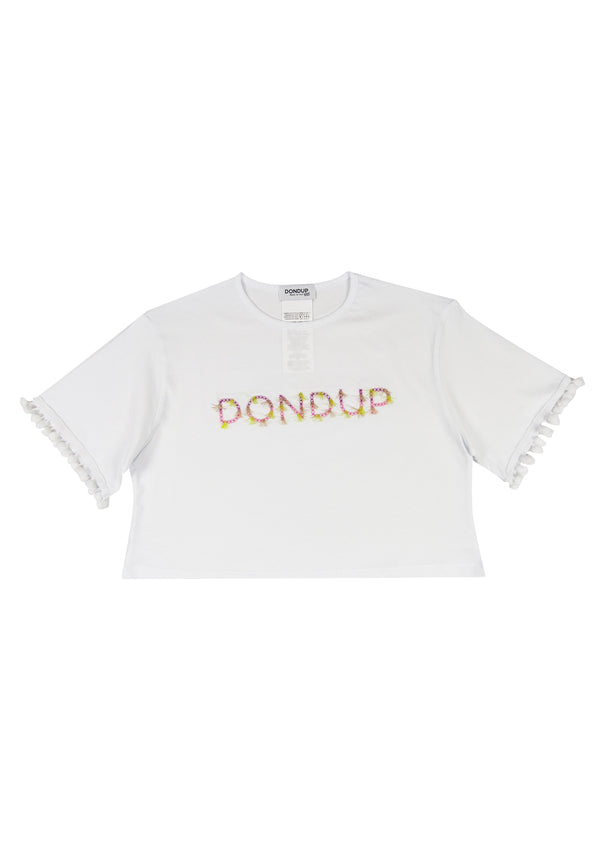 ViaMonte Shop | Dondup kids t-shirt ragazza bianca in jersey di cotone