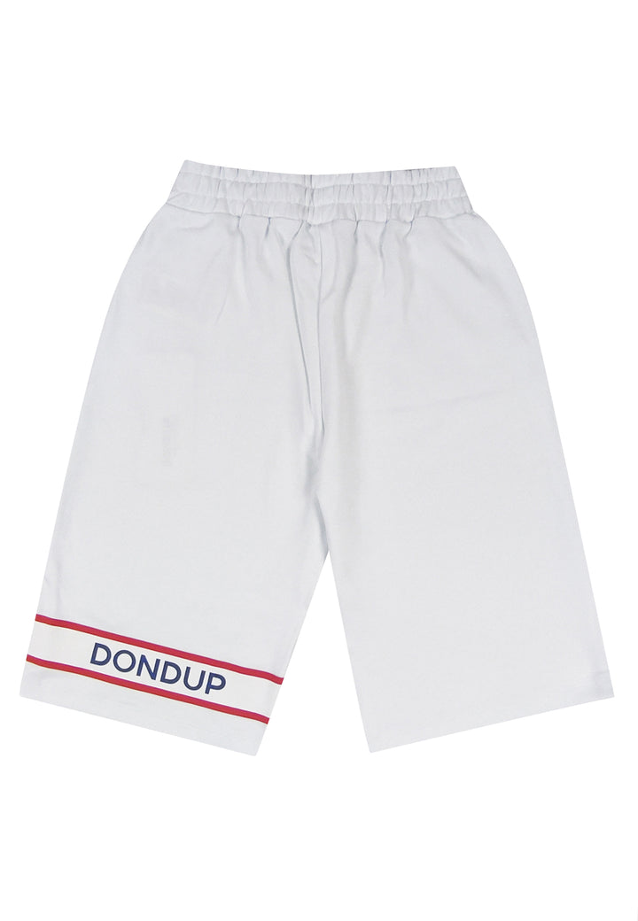 ViaMonte Shop | Dondup kids bermuda bambino bianco in felpa di cotone