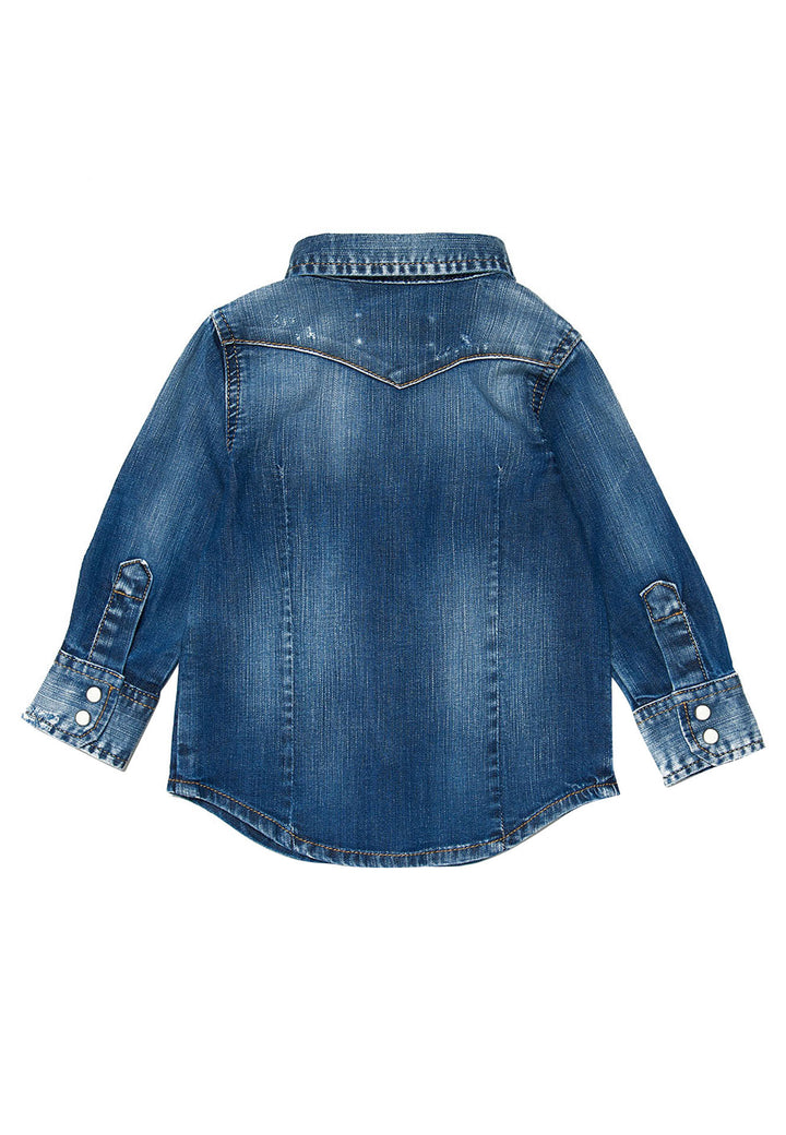 ViaMonte Shop | Dsquared2 camicia di jeans neonato blu in denim di cotone