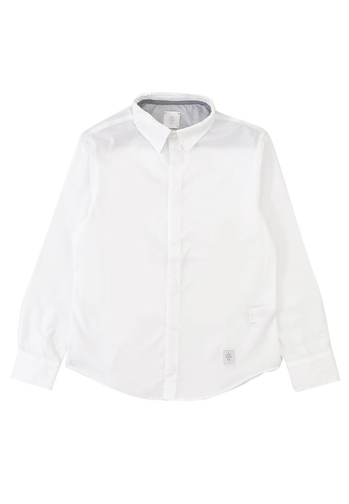 Eleventy camicia ragazzo bianca in cotone