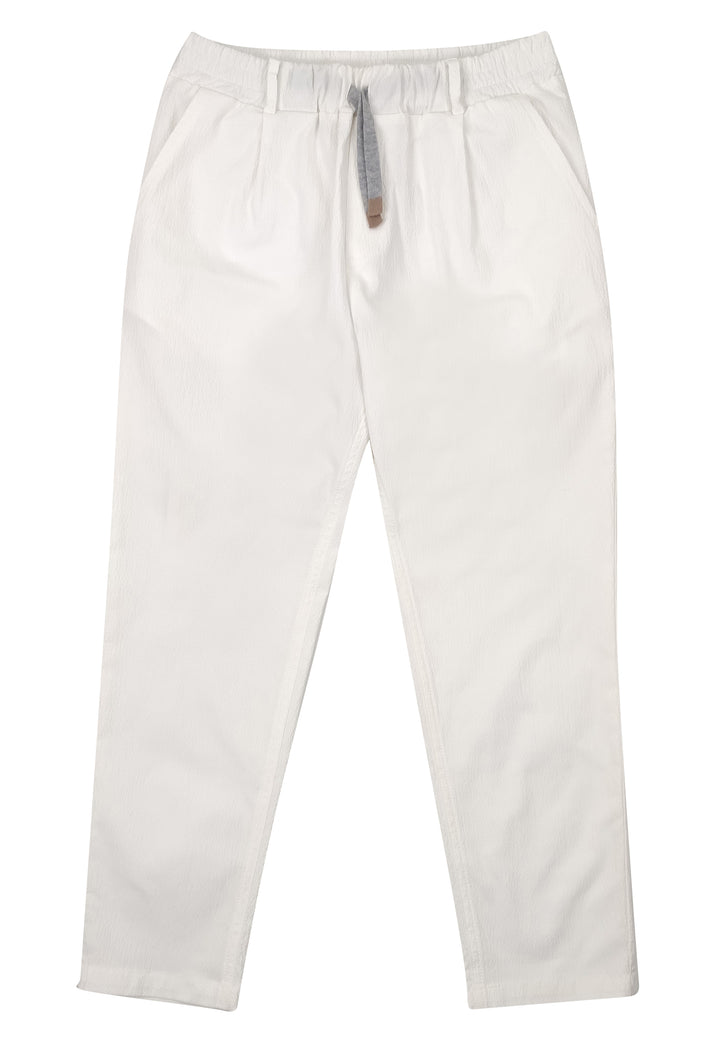 ViaMonte Shop | Eleventy pantalone ragazzo bianco in cotone
