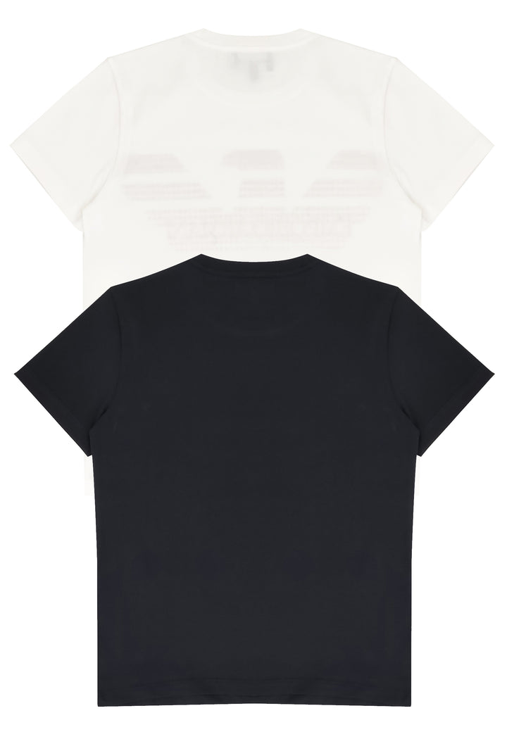 ViaMonte Shop | Emporio Armani set due t-shirt blu/bianca bambino in cotone