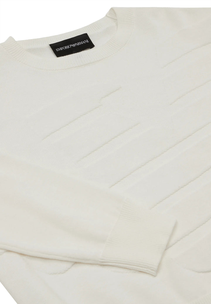 ViaMonte Shop | Emporio Armani Maglia girocollo bambino bianca in cotone