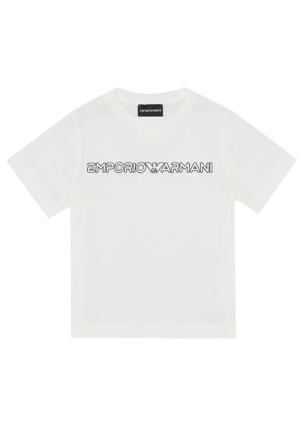 ViaMonte Shop | Emporio Armani T-Shirt bambino bianca con logo a contrasto