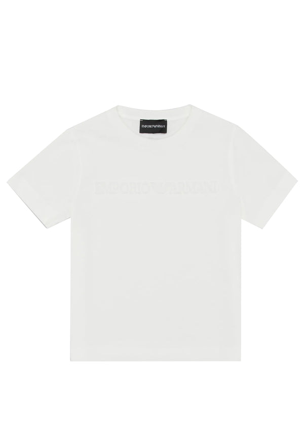 ViaMonte Shop | Emporio Armani T-Shirt bambino bianca in jersey di cotone