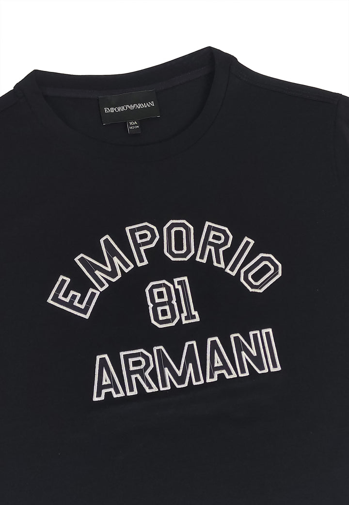 ViaMonte Shop | Emporio Armani T-Shirt bambino blu in misto Tencel