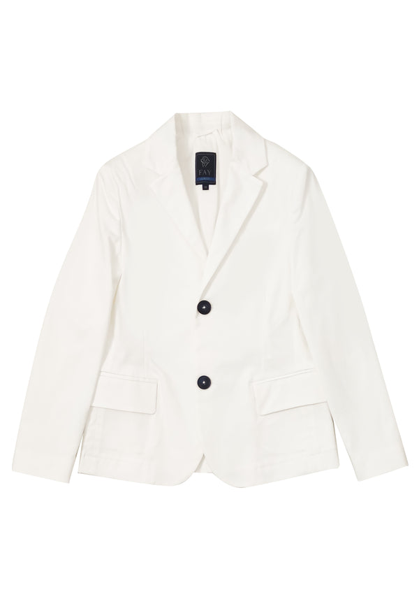 ViaMonte Shop | Fay giacca ragazzo bianca in cotone