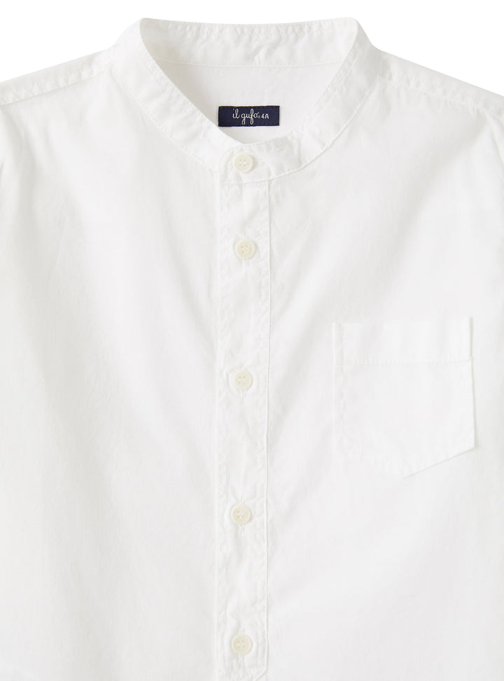 ViaMonte Shop | Il Gufo bambino camicia alla coreana bianca in cotone