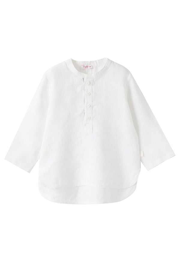 ViaMonte Shop | IL GUFO camicia neonato bianca in puro lino