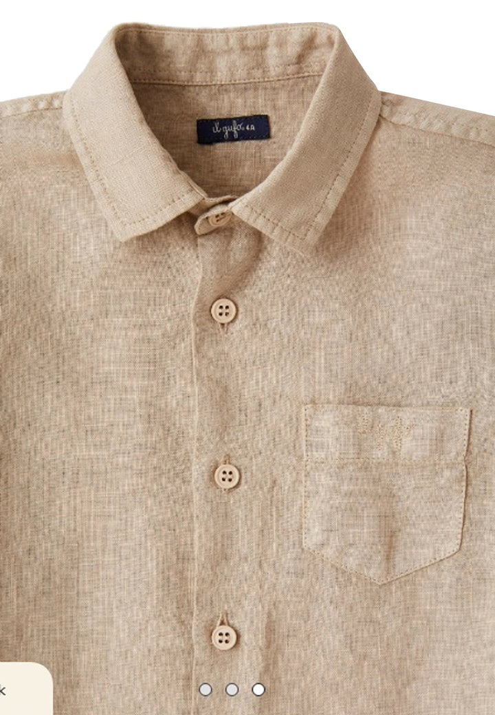 ViaMonte Shop | Il Gufo camicia bambino beige in puro lino