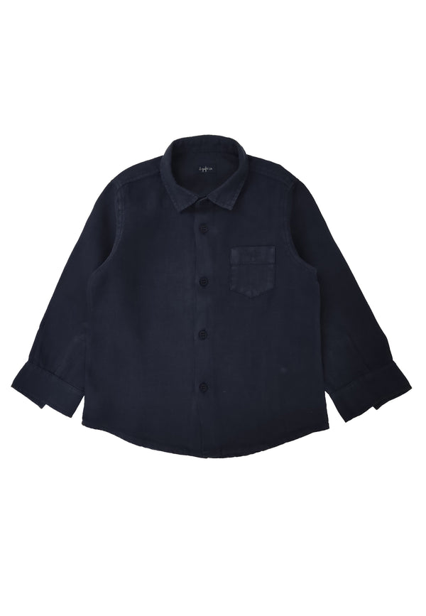 ViaMonte Shop | Il Gufo camicia bambino blu in puro lino