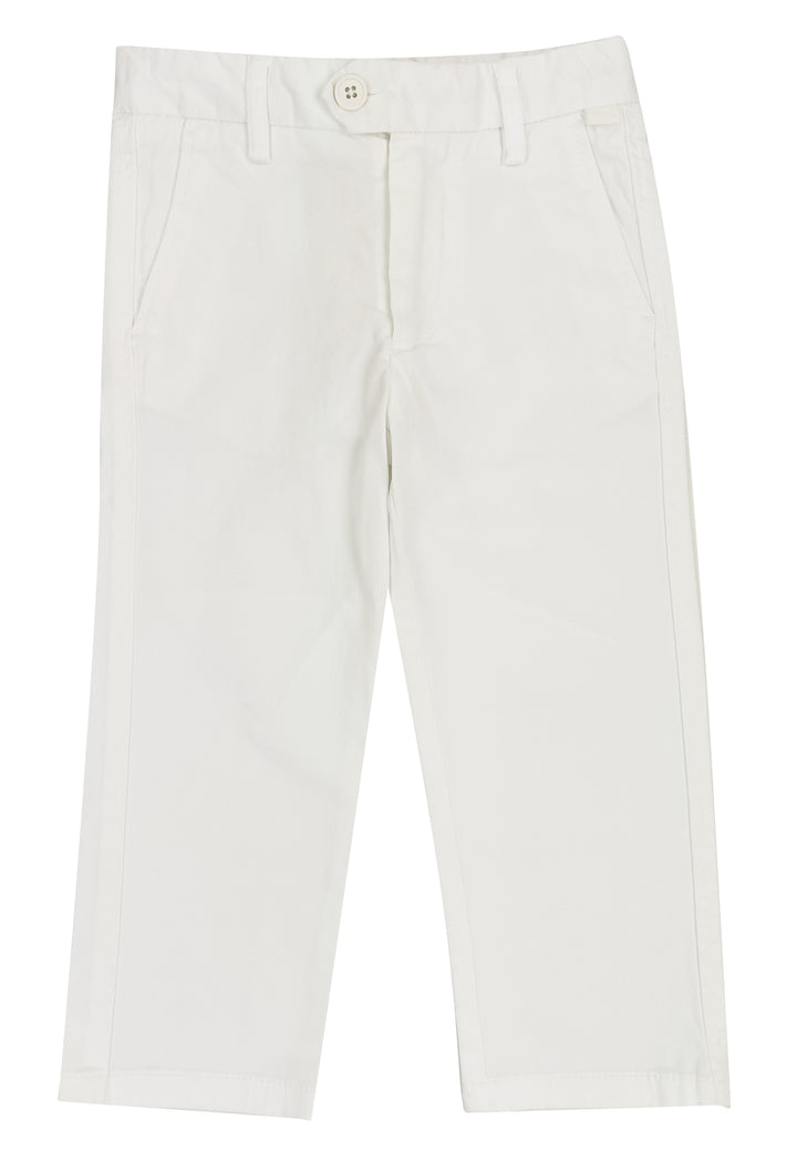 ViaMonte Shop | Il Gufo bambino pantalone chino bianco in gabardina di cotone