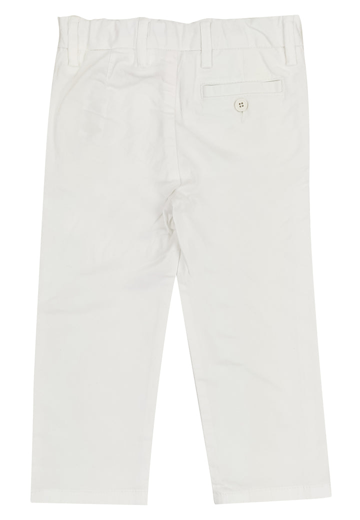 ViaMonte Shop | Il Gufo bambino pantalone chino bianco in gabardina di cotone