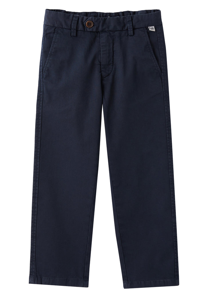 ViaMonte Shop | Il Gufo bambino pantalone chino blu in gabardina di cotone