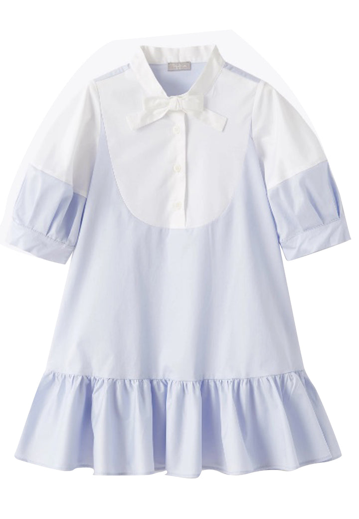 ViaMonte Shop | Il Gufo vestito bambina azzurro in cotone