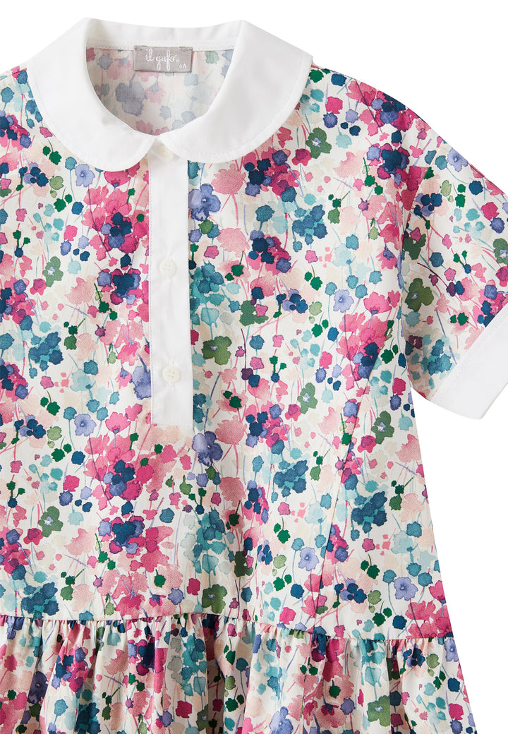ViaMonte Shop | IL GUFO vestito bambina multicolor in cotone