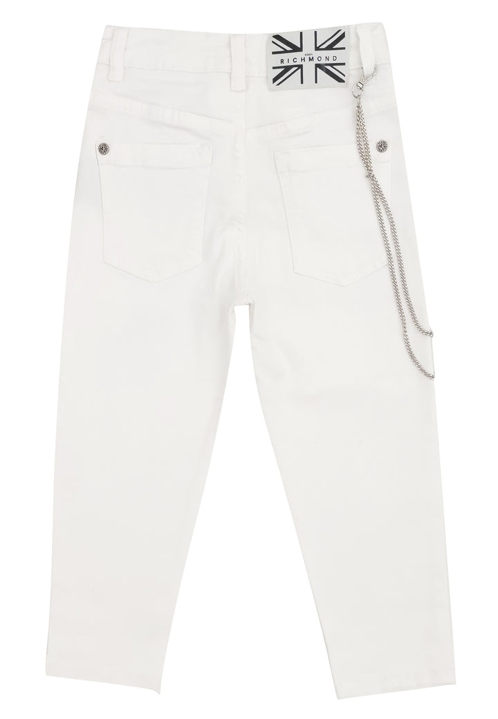 John Richmond jeans bambino bianco in denim