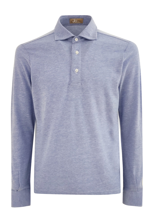 ViaMonte Shop | Just Collection Man polo azzurra in jersey