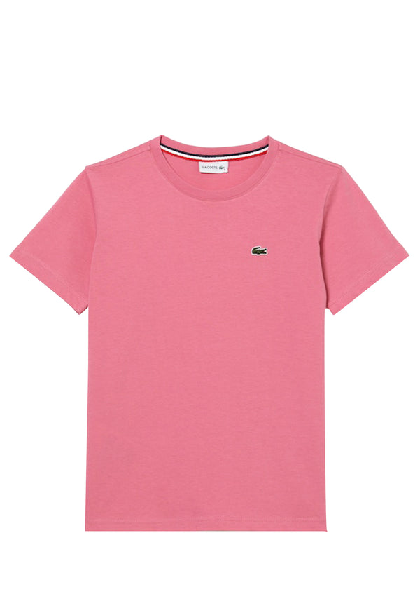 ViaMonte Shop | Lacoste T-Shirt bambino rosa in jersey di cotone