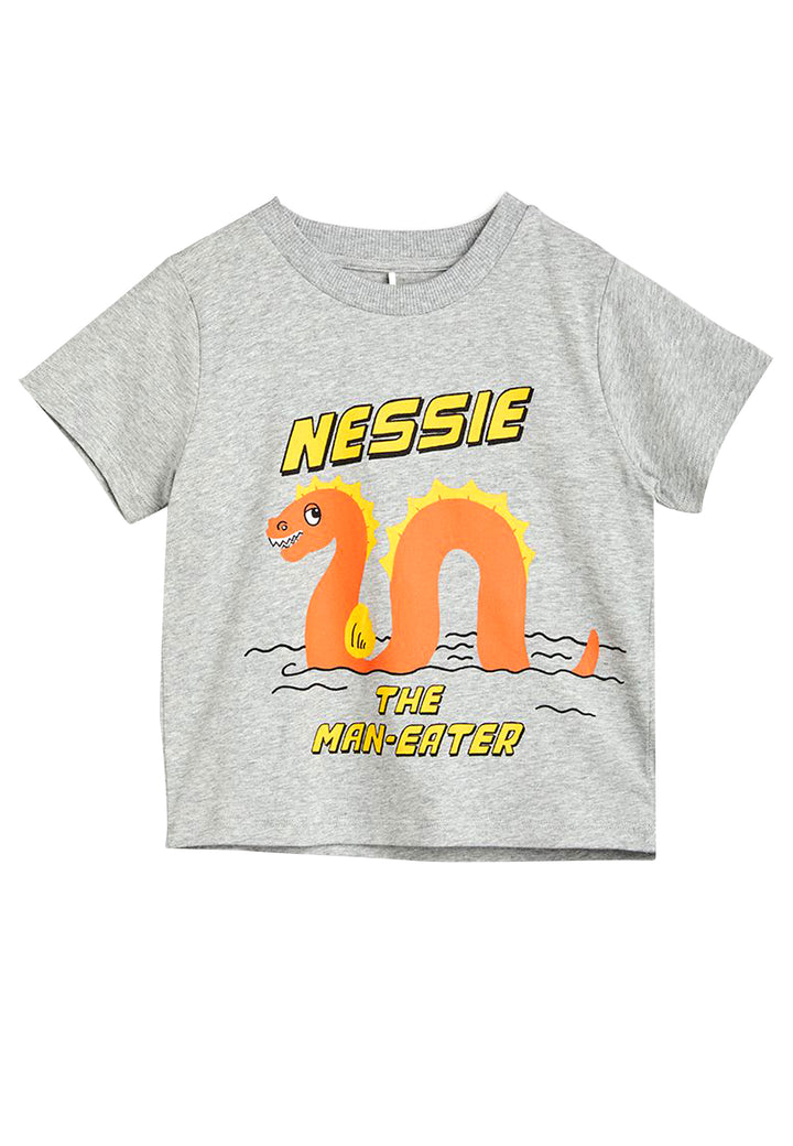 ViaMonte Shop | Mini Rodini neonato t-shirt Nessie grigia in cotone biologico
