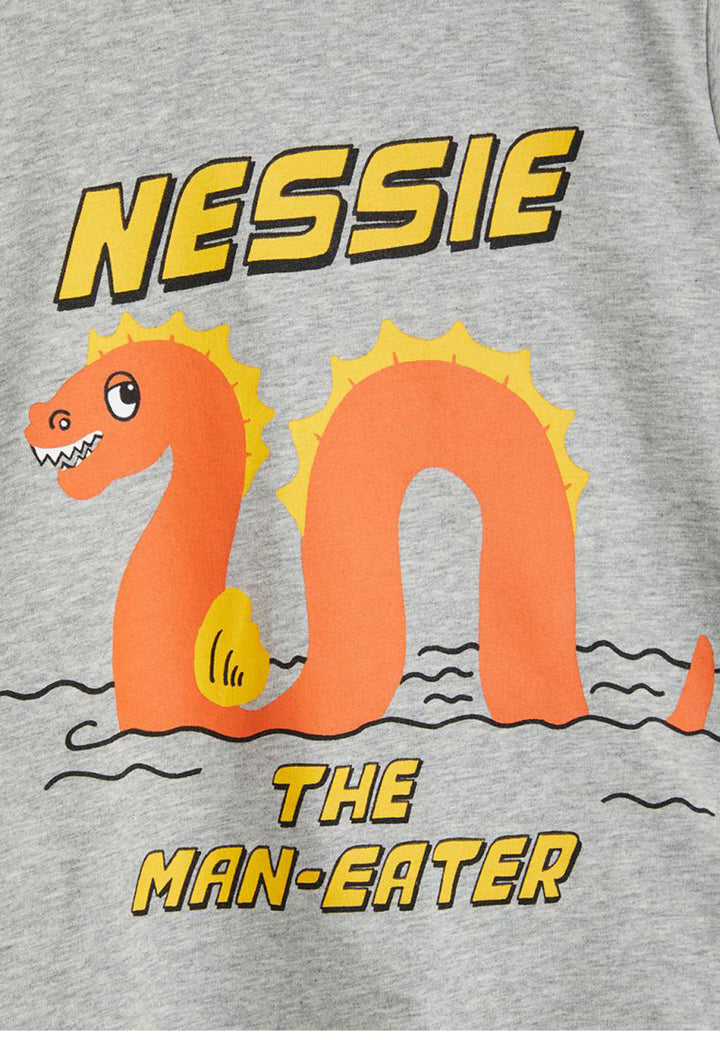 ViaMonte Shop | Mini Rodini neonato t-shirt Nessie grigia in cotone biologico
