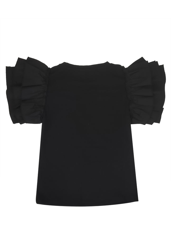 ViaMonte Shop | Miss Blumarine T-shirt bambina nera in cotone