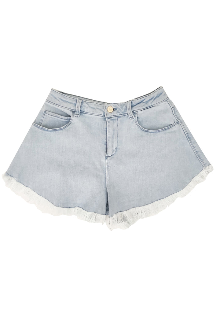ViaMonte Shop | Miss Blumarine shorts bambina blu in denim