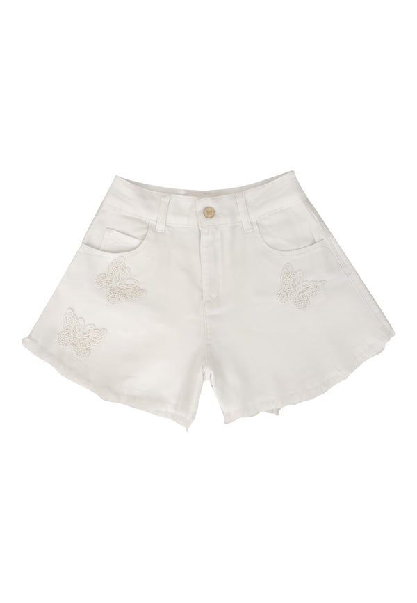 ViaMonte Shop | Miss Blumarine shorts ragazza bianco in denim