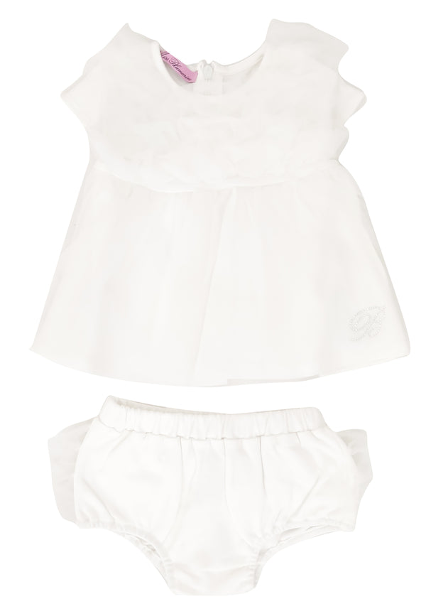 ViaMonte Shop | Miss Blumarine completo neonata bianco in jersey
