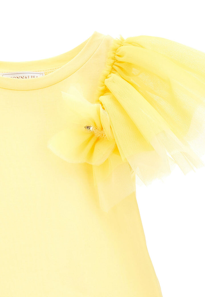 ViaMonte Shop | Monnalisa T-Shirt bambina gialla in cotone