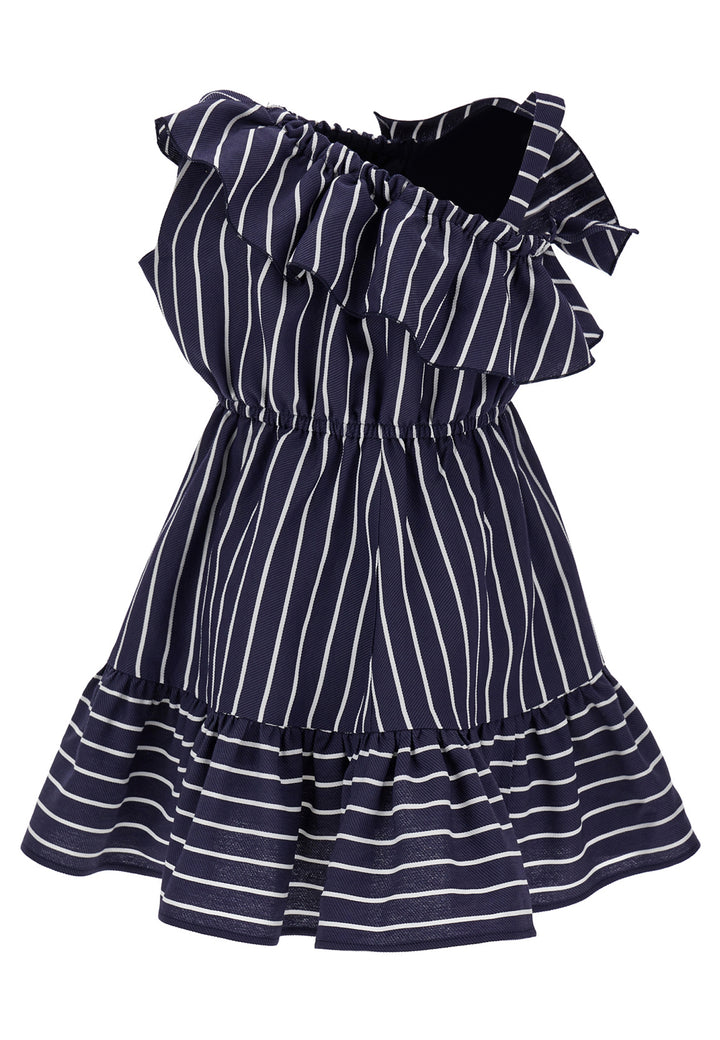 ViaMonte Shop | Monnalisa vestito a righe blu e bianco bambina in viscosa