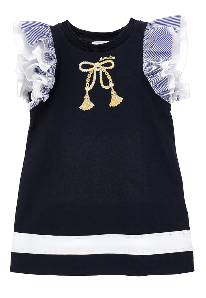ViaMonte Shop | Monnalisa vestito bambina blu in felpa di cotone