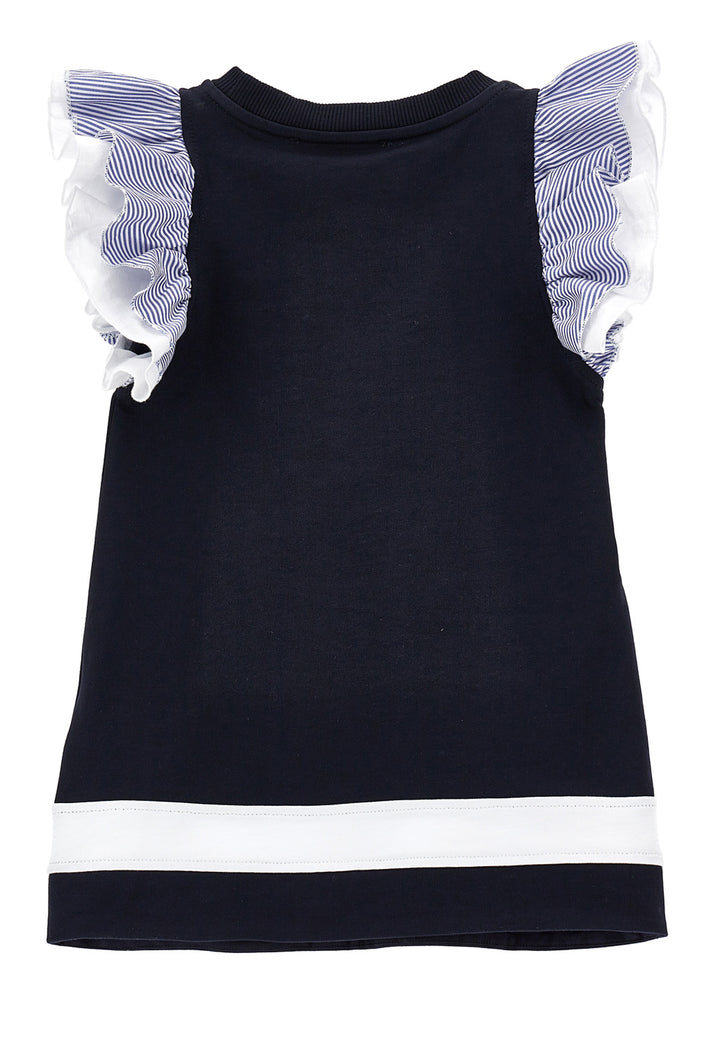 ViaMonte Shop | Monnalisa vestito bambina blu in felpa di cotone