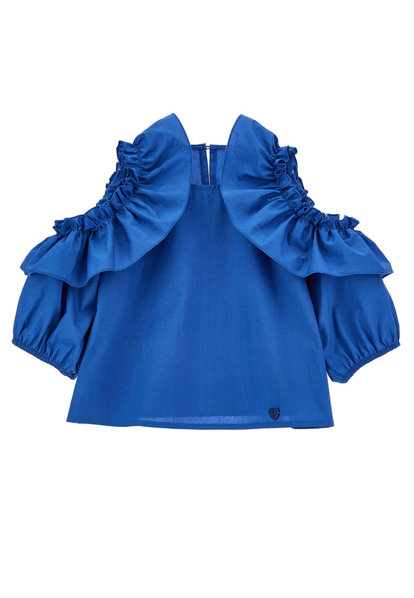 ViaMonte Shop | Monnalisa top bambina blu in cotone