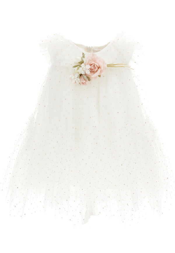 ViaMonte Shop | Monnalisa vestito neonata bianco in tulle