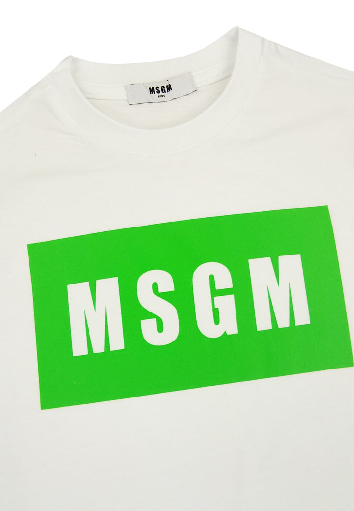 ViaMonte Shop | MSGM kid t-shirt bambino bianca in jersey di cotone