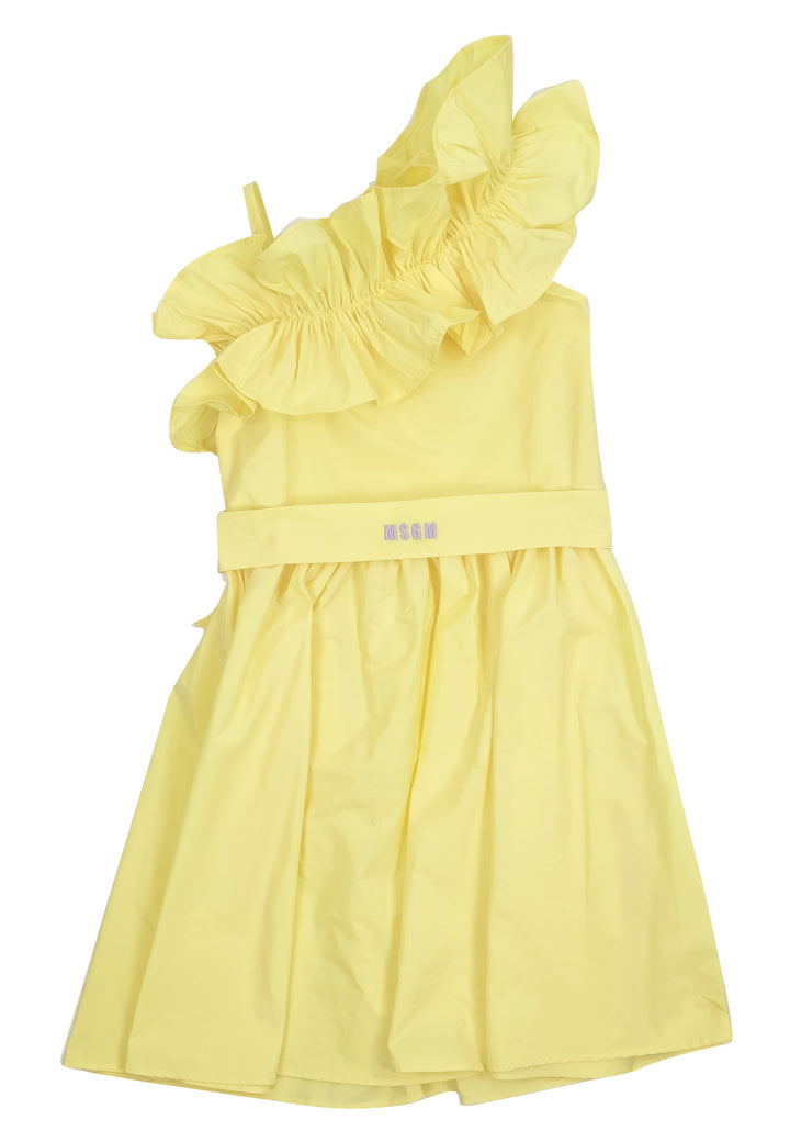 ViaMonte Shop | MSGM vestito ragazza giallo in taffetà
