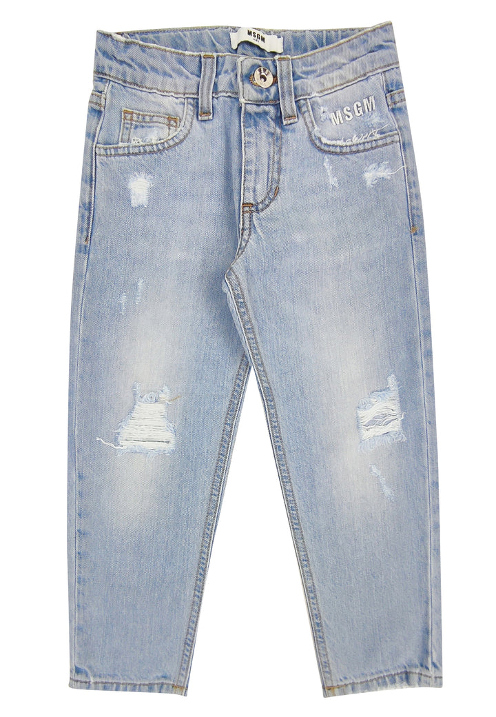 ViaMonte Shop | MSGM ragazzo jeans in denim blu chiaro con rotture