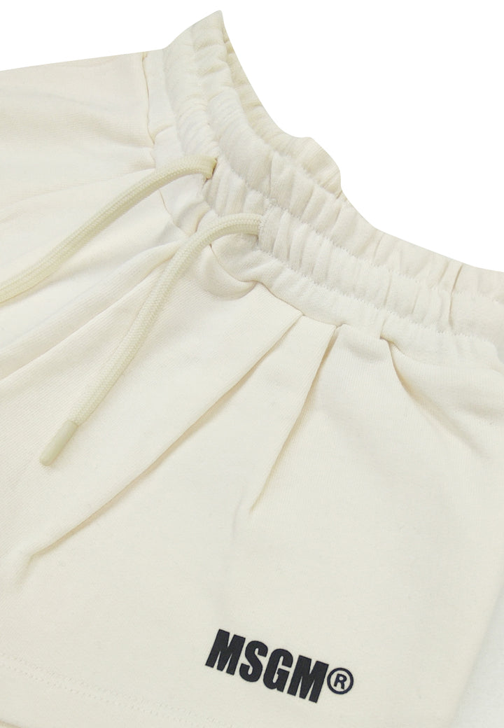 ViaMonte Shop | MSGM kid shorts bambina crema in felpa di cotone